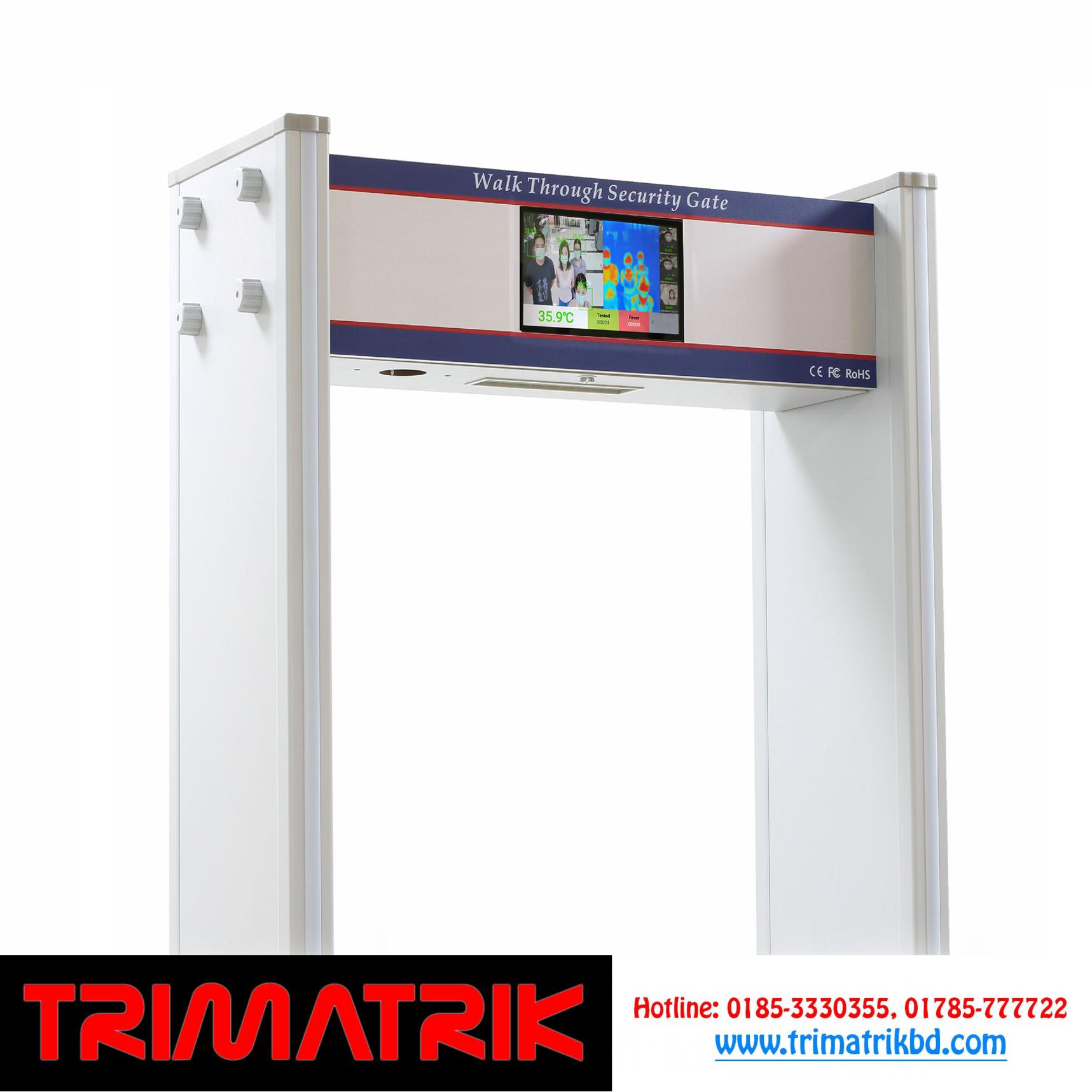 Thermal imaging temperature measuring door