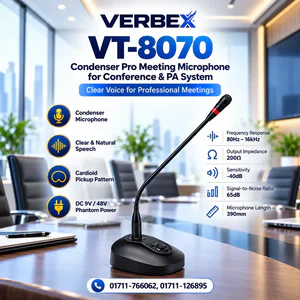 Verbex VT-8070 48V Condenser Pro Meeting Microphone in Bangladesh